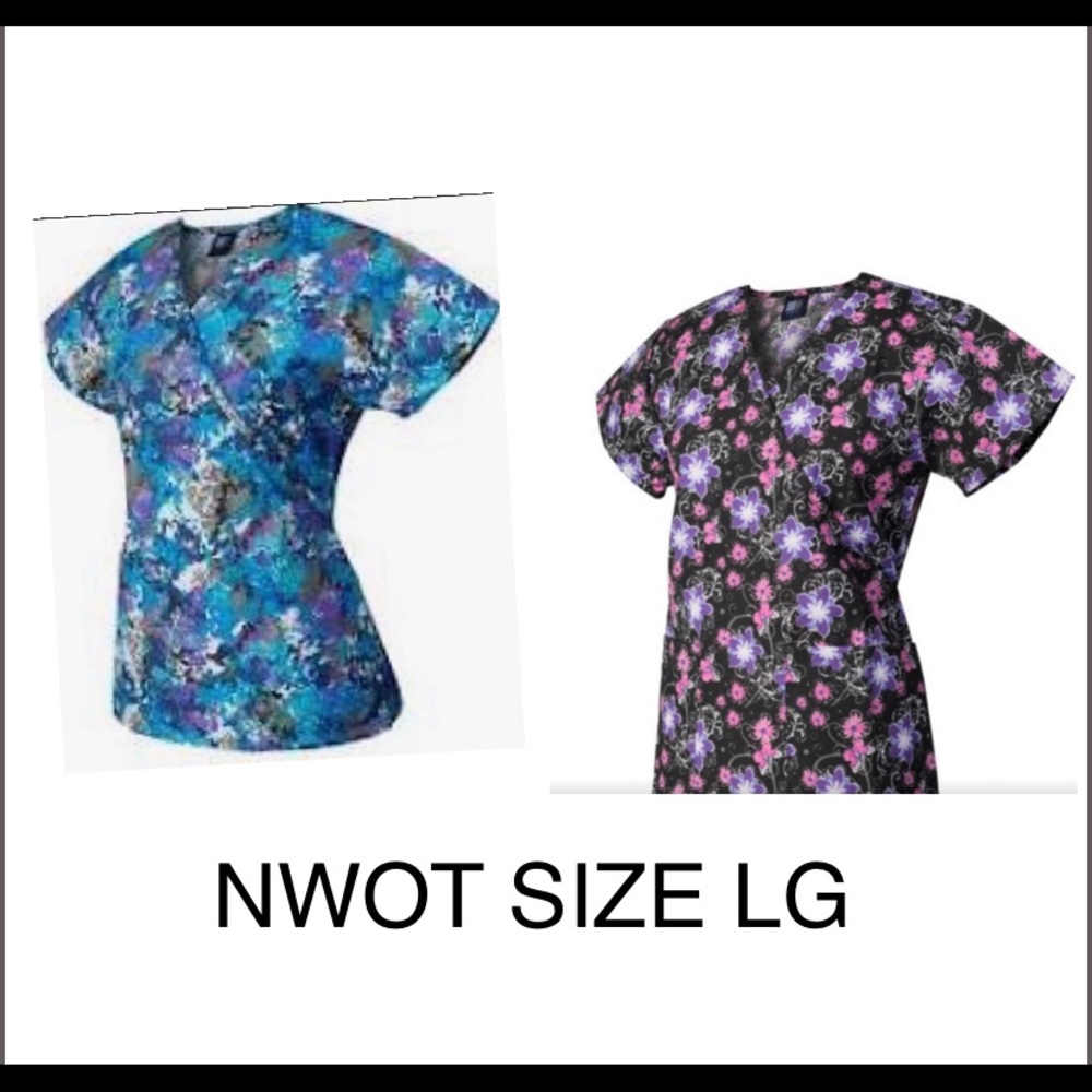 NWOT SCRUB TOPS  SIZE LG